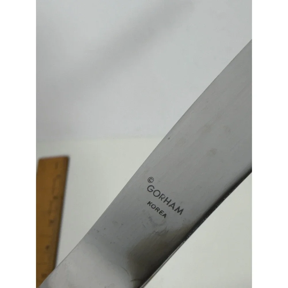 Gorham La Scala Gold Stainless Steel Dinner Knife Ribbed Handle 9.25 Inch